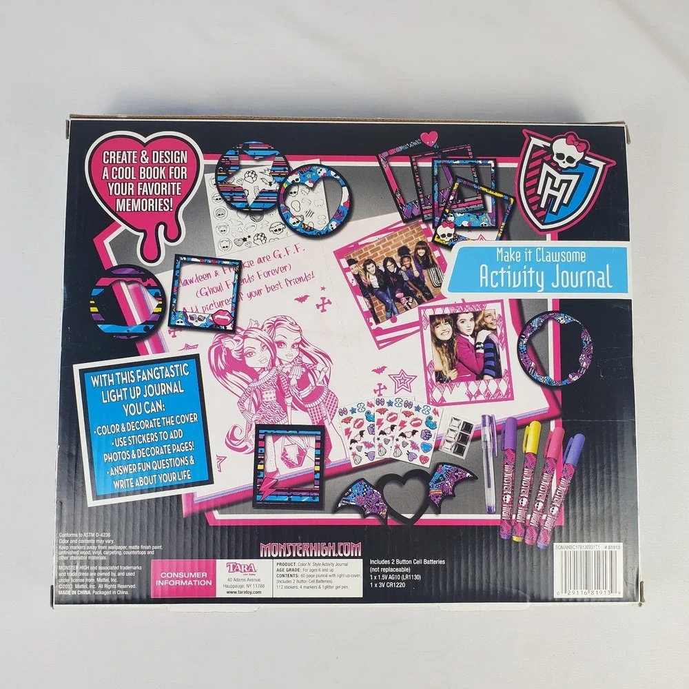 Monster High Make It Clawsome Activity Journal Set w/ Stickers, Markers, Pens